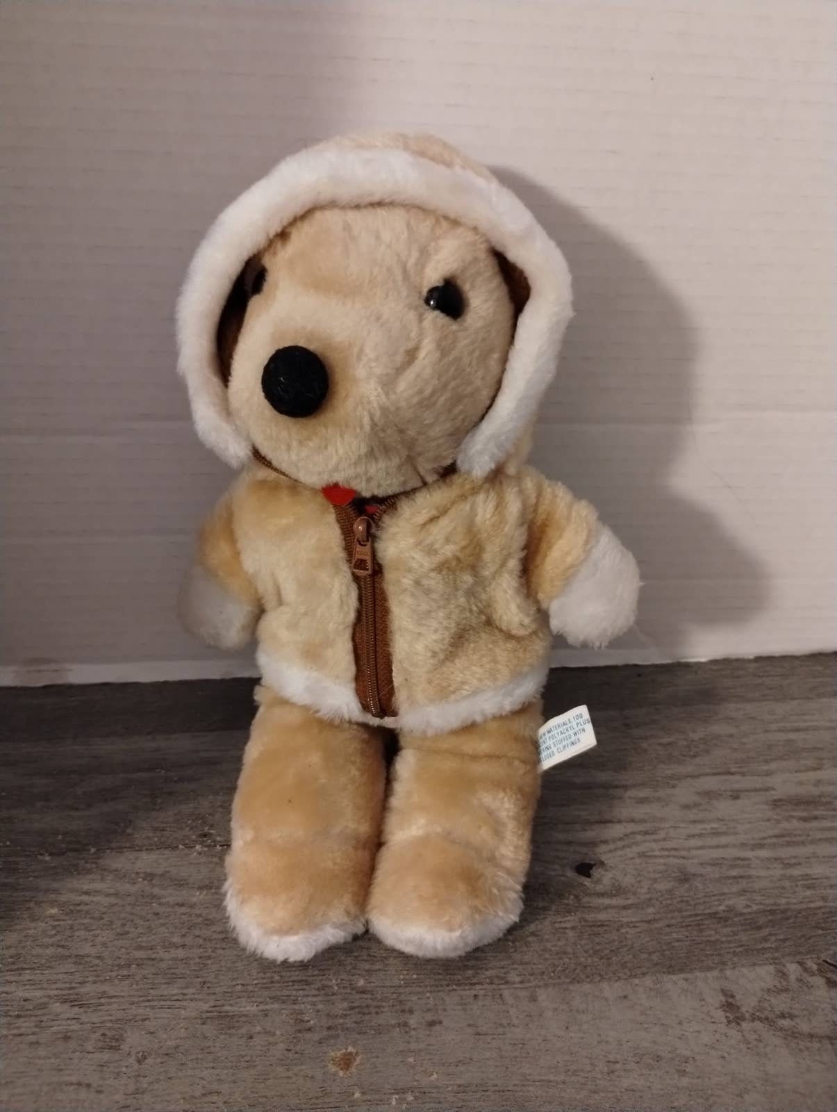 Plush Dog With Zip Jacket by Interpur 1980s Toy 