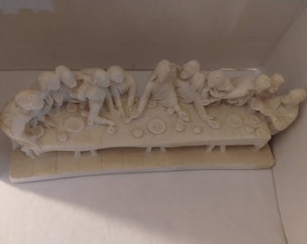 The Last Supper Figurine Sculpture Made In Italy Carved