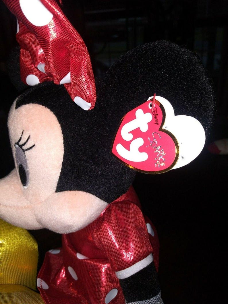 Disney Minnie Mouse TY Sparkle 12' Plush Set w/ Sparkly Clothes image 3