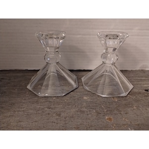 Pair of 24% Lead Crystal Candlestick Holders