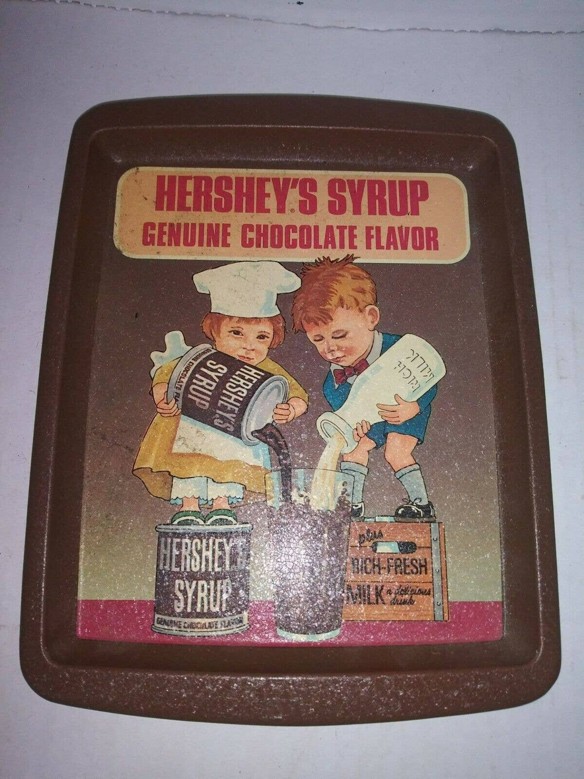 Hersheys Syrup Genuine Choc. Flavor 1982 Serving Tray Small Etsy
