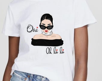 Oui Ohlala Paris Tshirt, Oui Paris Shirt, Paris Unisex Shirt, schickes französisches Shirt, Paris Mode Shirt, Bon Jour Tshirt, ich liebe Paris Shirt