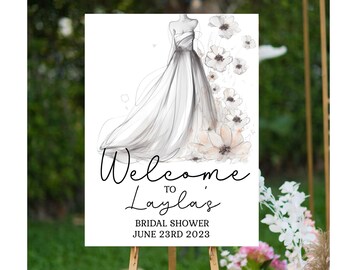 Plantilla de cartel de bienvenida de despedida de soltera / Muestra de bienvenida de brunch nupcial imprimible / Invitación de despedida de soltera / Muestra de despedida de soltera floral imprimible