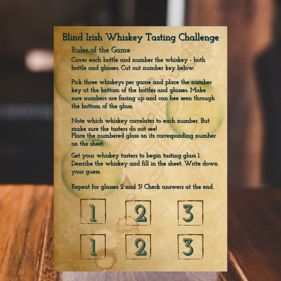 Irish Whiskey Tasting Challenge Game. 6 Month Anniversary Gift for Boyfriend.  1st Year Anniversary Gift for Him. 