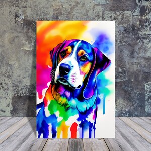 Retrato de acuarela de perro | Acuarela | ARTE IMPRIMIBLE | Descarga digital | Póster de animales | Habitación infantil | Decoración del hogar | mural