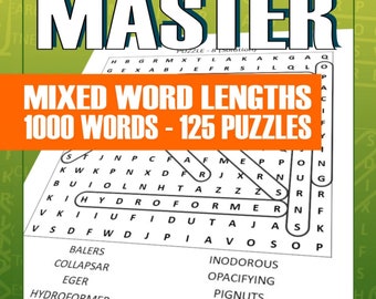 Word Search Master Puzzle | Word Search Puzzle Printable Pages | Word Search Game | Digital Instant Download | Word Search Puzzle for Adults
