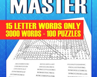 Word Search Master Puzzle | Word Search Puzzle Printable Pages | Word Search Game | Instant Download | Word Search Puzzle Book for Adults
