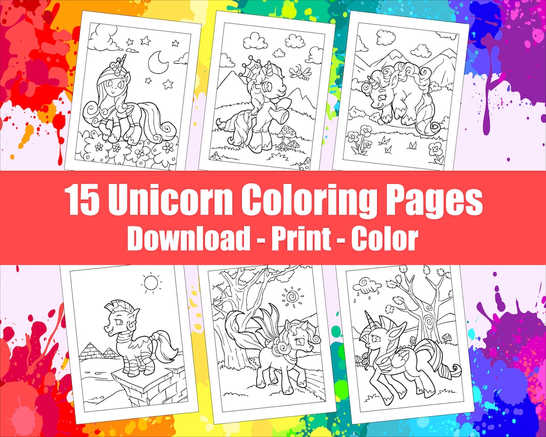15 Super Cute Unicorn Coloring Pages for Kids Coloring Book Printable ...