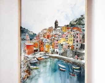 Art Print, Architectuur Print, Aquarel Prints, Travel Art, Travel Wall Art, Travel Painting, Italië kunst aan de muur. Digitaal downloaden