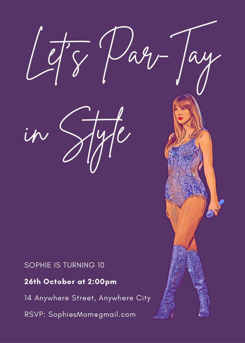 Taylor Swift Invitation Taylor Swift Party Invite Swiftie Etsy Taylor Swift Invitation Taylor Swift Party Invite Swiftie Etsy
