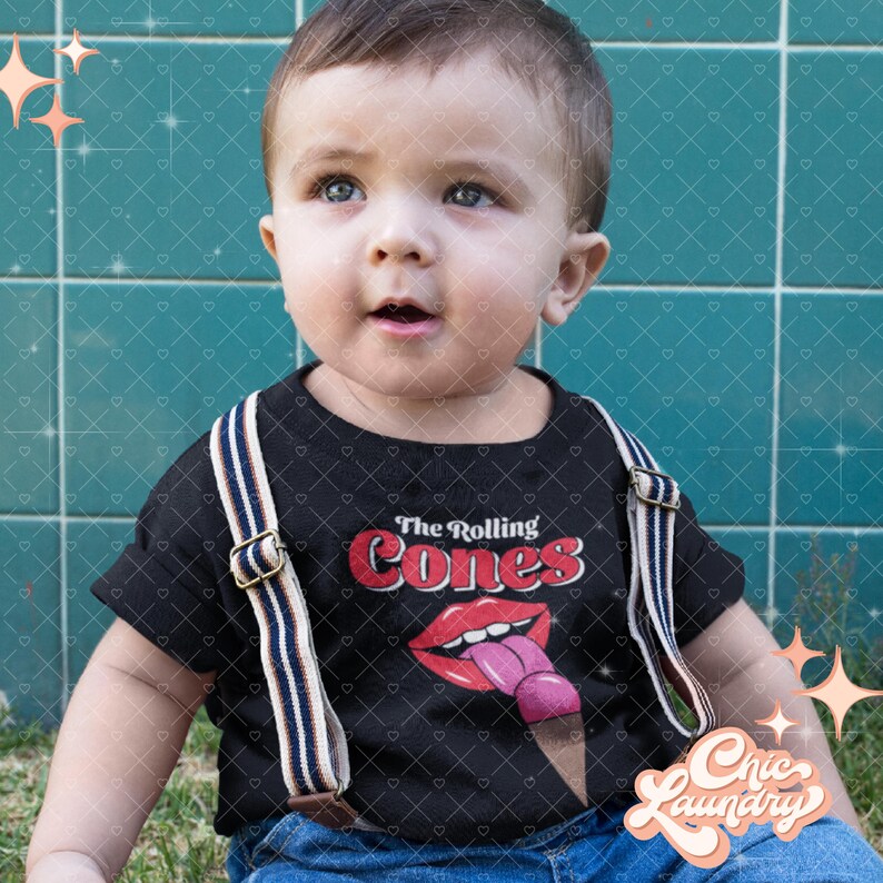 Rollingstone Ice Cream Kids Tot Toddler Baby Punk Hard Metal Rock N