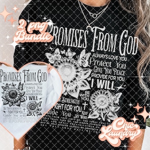 Promises From God Christian Proverb PNG Instant Digital Download DTF POD Print on Demand Sublimation Retro 90s Y2K Religious Flower Daisy