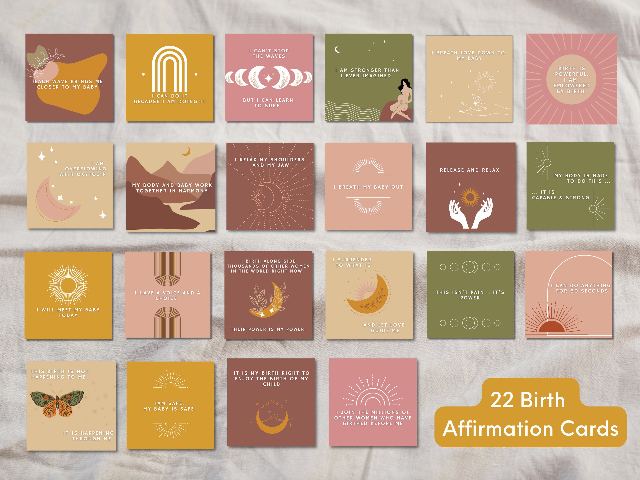 Birth Affirmation Cards - Printable Birth Affirmation Cards - Digital ...