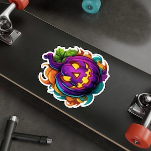 Purple Jack-O-Lantern Pumpkin - Halloween - Vinyl Decal