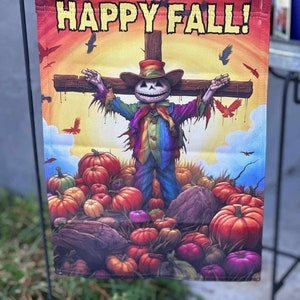 Happy Fall Yard Flag - Scarecrow - LGBT Pride - Halloween