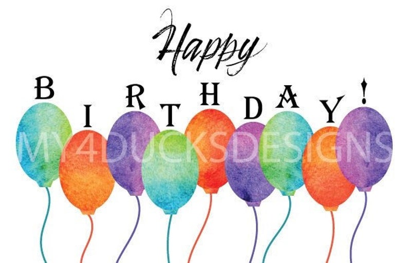 Birthday Card Print at Home Etsy