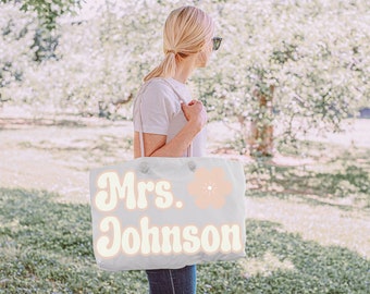 Custom weekend tote for future mrs gift for bride bag custom bridal shower tote gift for mrs personalized bag bride gift personal bride gift