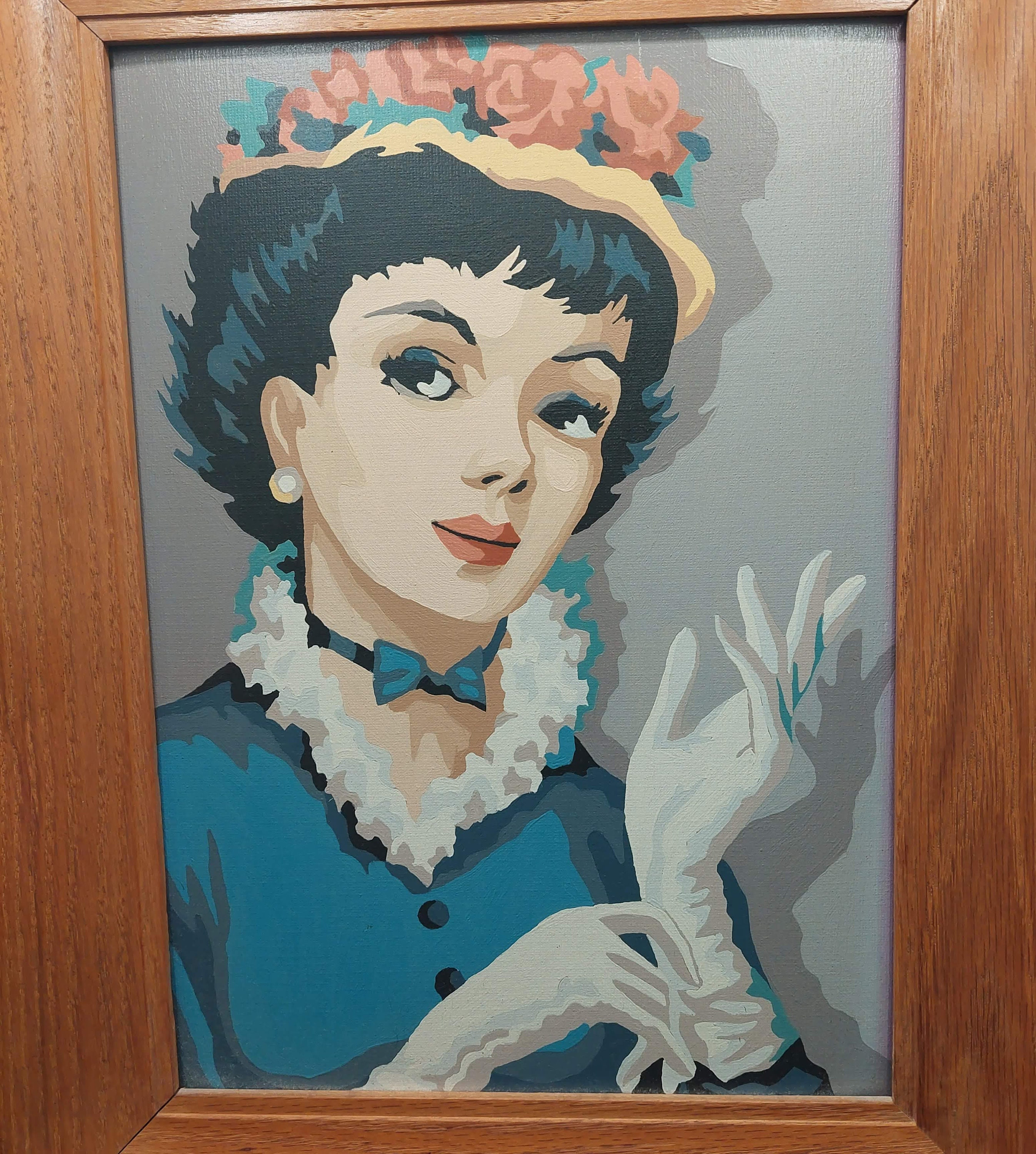 Vintage Framed Paintbynumber Portrait From Craftmaster Parisian