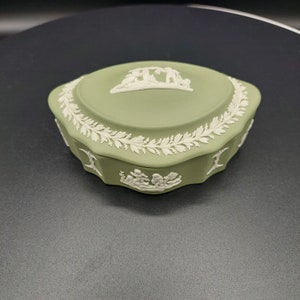 Vintage Wedgwood Jasperware Lidded Trinket Box Made in England