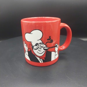 Vintage Waechtersbach Coffee Mug Red with Chef RARE Circa 1980s West Germany