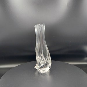 Vintage Signed Saint Louis France Lead Crystal Twisted Bud Vase