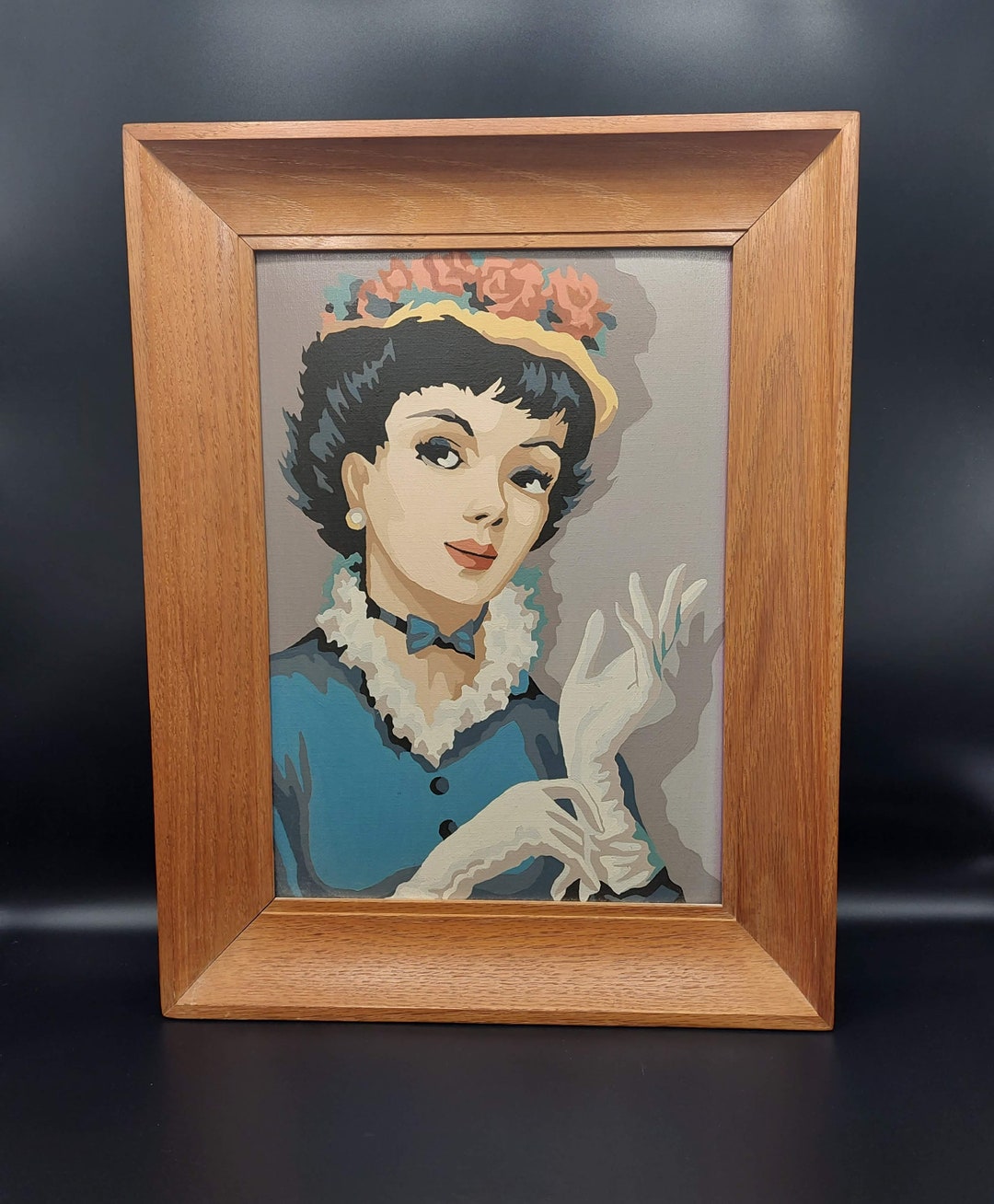 Vintage Framed Paintbynumber Portrait From Craftmaster Parisian