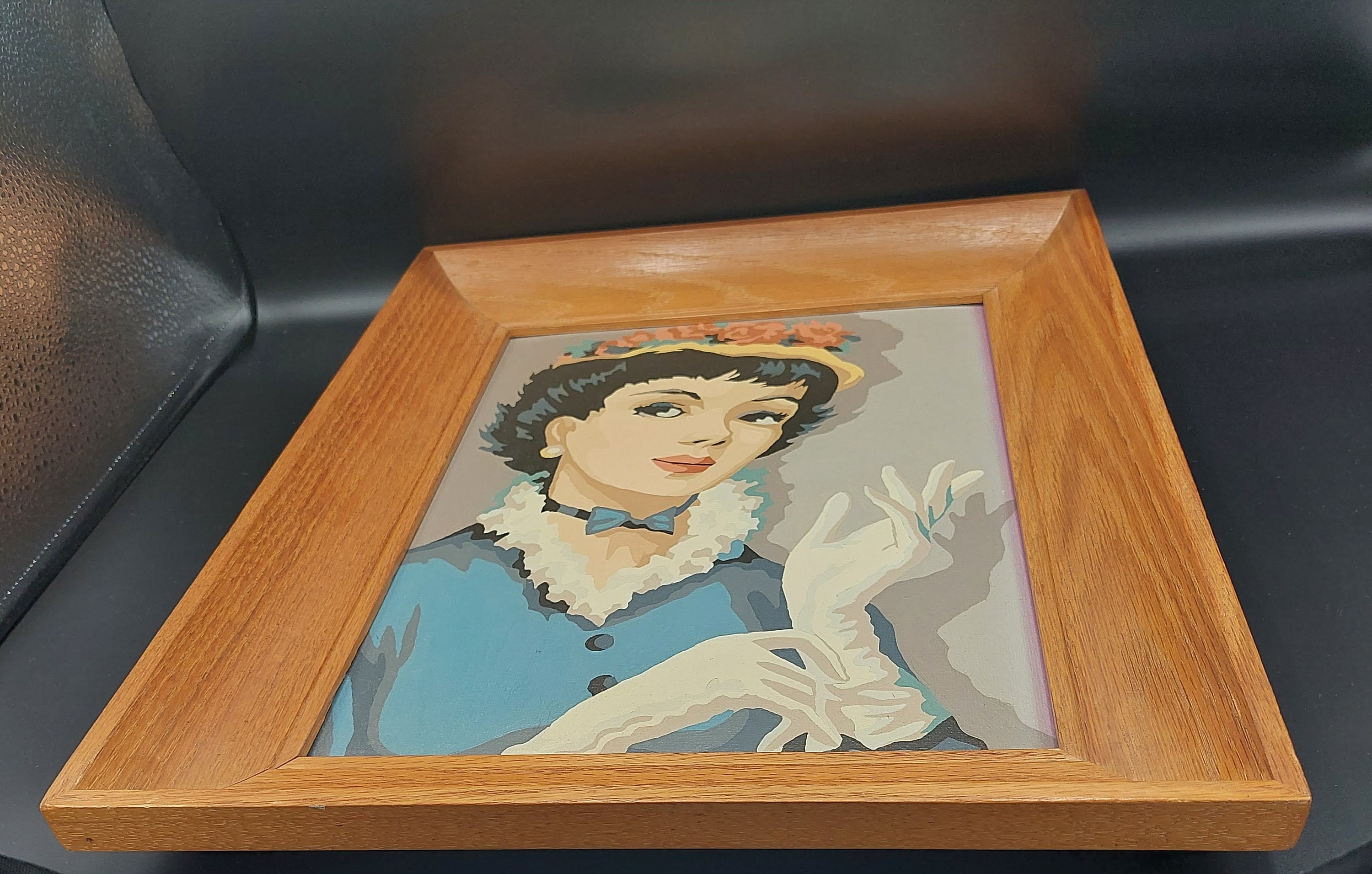 Vintage Framed Paintbynumber Portrait From Craftmaster Parisian