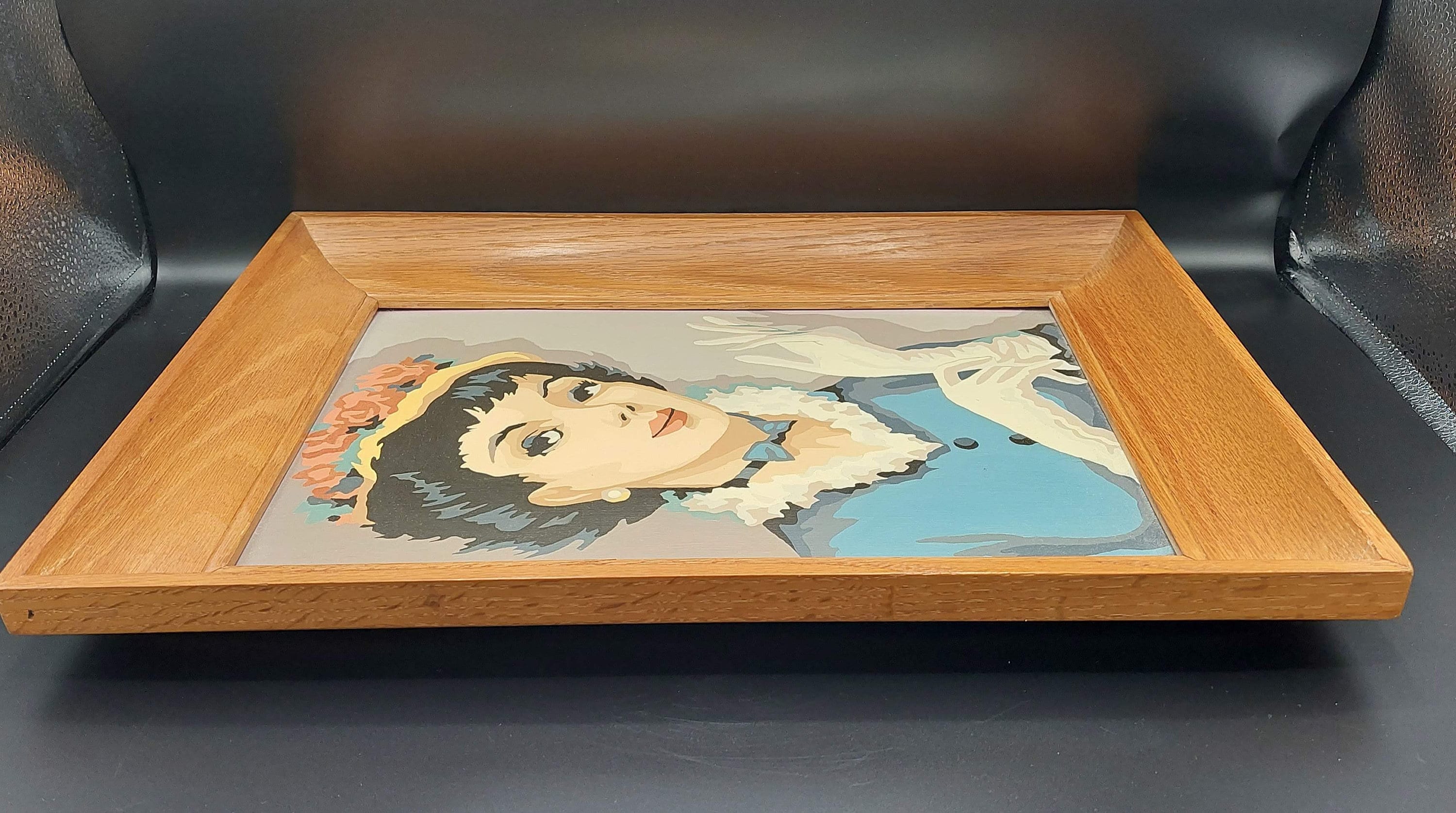 Vintage Framed Paintbynumber Portrait From Craftmaster Parisian