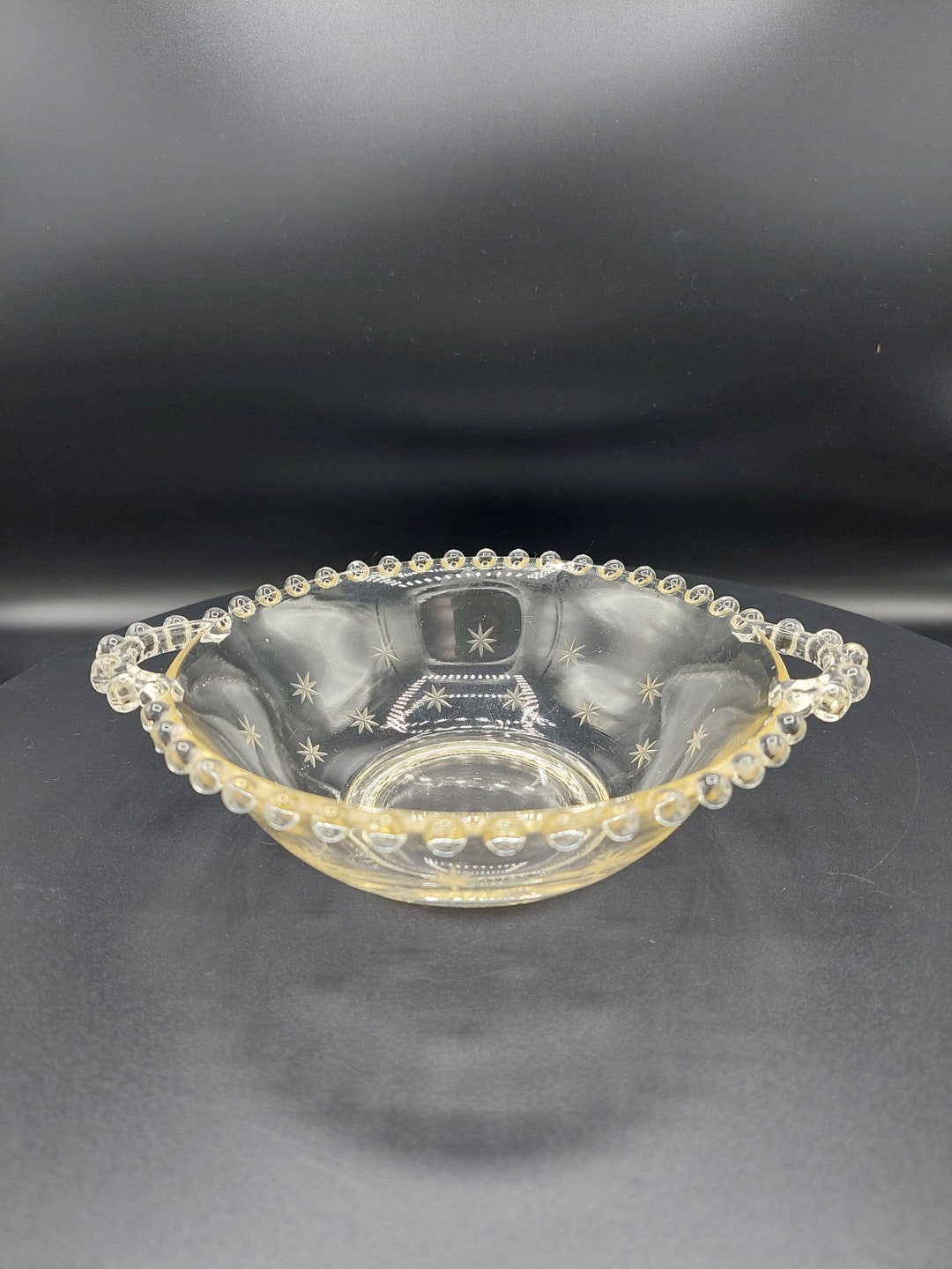 RARE Vintage Imperial Glass Twohandled Candlewick Glass Bowl Etsy