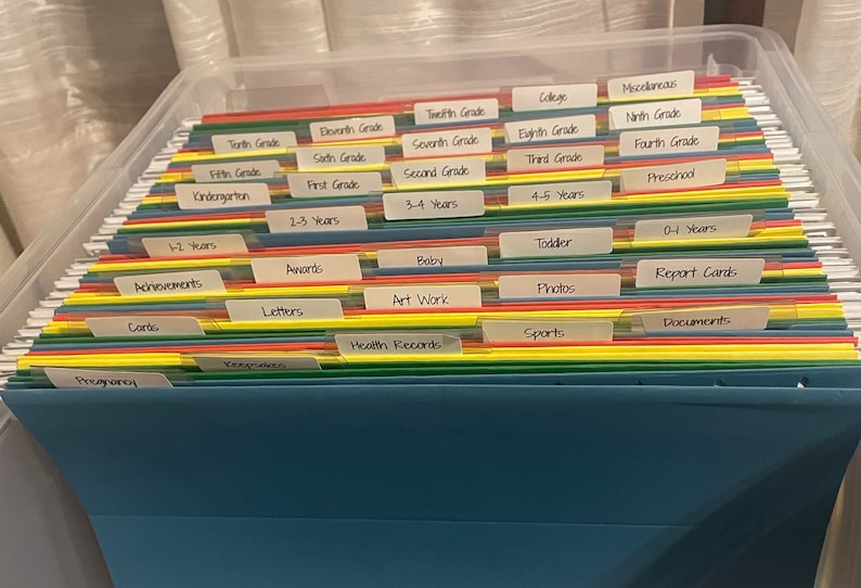 Kids Keepsake Box Hanging File Labels Etsy