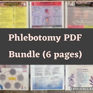 Flebotomia PDF 6 stron Przewodnik do nauki (plus 3 darmowe dodatkowe strony) Łącznie 9 stron