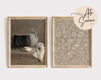 Kitchen Wall Art Print Set Farmhouse Kitchen Country Kitchen Decor PRINTABLE Art Farmhouse Kitchen Prints Vintage Art Prints SET of 2