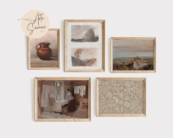 VINTAGE Laundry Room Wall Art Gallery Wall SET of 5 Printable Vintage Art Prints Set Digital Download Farmhouse Art Prints Laundry Room