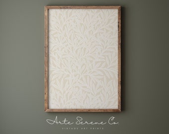 Printable Pattern Wall Art Beige Neutral Botanical Textile Art Print Vintage Tapestry Wall Art Neutral Art Prints Digital Download Art