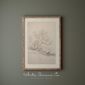Neutral Art Print PRINTABLE Beige Wall Art, Minimalist Wall Art, Landscape Sketch Printable Wall Art, Neutral Home Decor, Neutral Art Prints