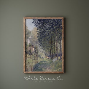 Cottagecore Home Decor Vintage Art Print Digital Download Printable Landscape Wall Art Square Frame Art Vintage Farmhouse Prints