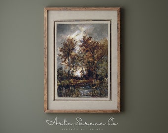 VINTAGE Autumn Art Print Watercolor Fall Landscape Wall Art Fall Farmhouse Decor Autumn Home Decor Printable Wall Art Download