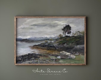 Printable Vintage Wall Art | Abstract Landscape Art Print Digital Download | Home Decor Wall Art Printable | Neutral Landscape Painting