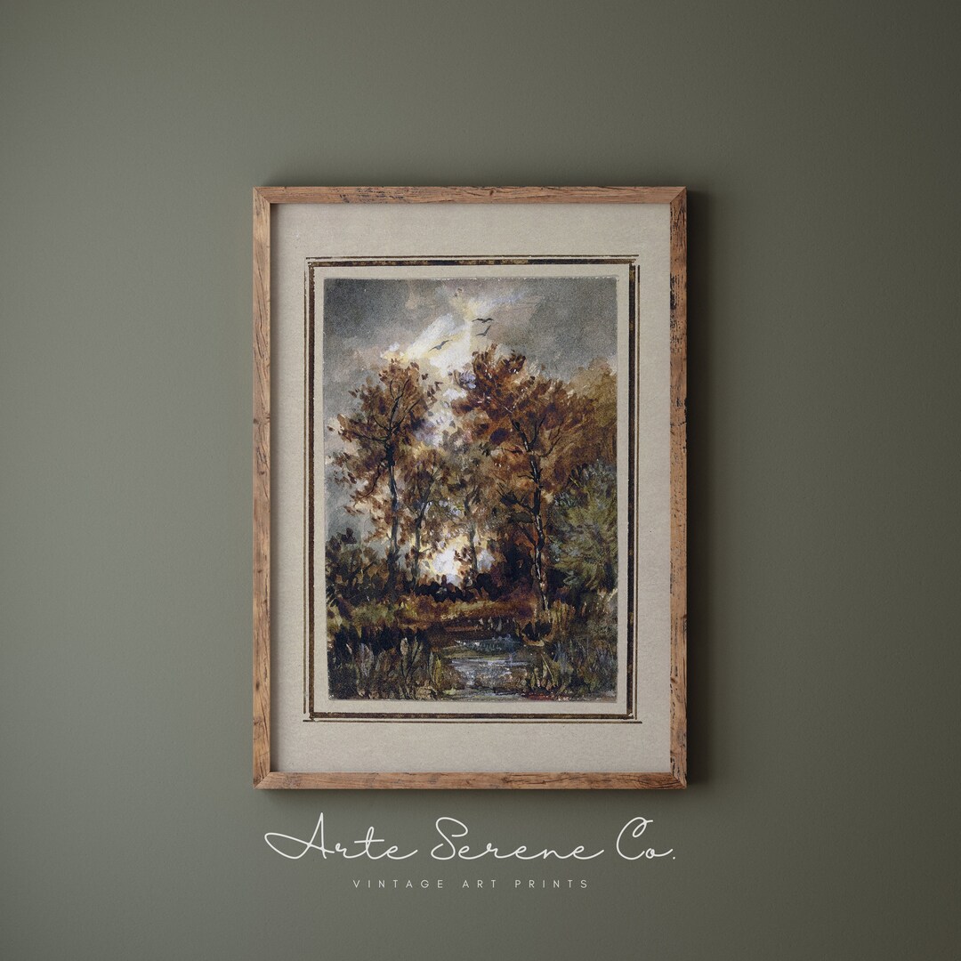 VINTAGE Autumn Art Print Watercolor Fall Landscape Wall Art Fall ...