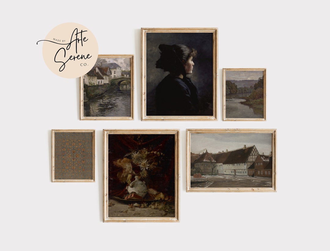 VINTAGE Printable Wall Art SET of 6 Digital Download Print at Home Wall ...
