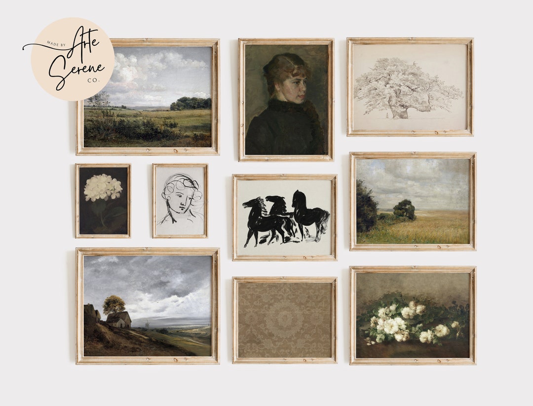 VINTAGE Printable Wall Art Set of 10 Prints Gallery Wall Collection ...