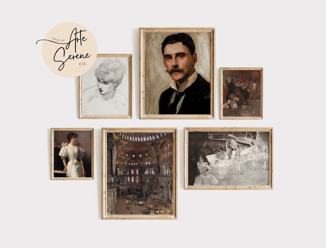 Vintage Art Print SET of 6 Printable Digital Download Wall Art Prints ...