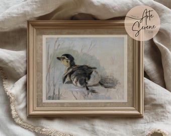 Kwekerij eendje Art Print, afdrukbare kinderkamer kunst aan de muur, kinderkamer decor afdrukbare kunst, vintage kinderkamer eendje schilderij, kinderkamer kunst