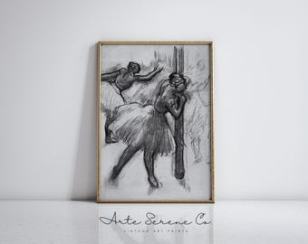 Impressão de arte vintage de bailarina | Impressão de arte de balé | Decoração de estúdio de dança | Arte de parede de quarto de meninas | Arte para impressão | Download digital | Arte de balé
