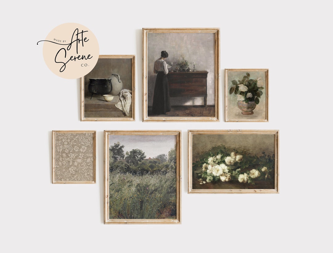 VINTAGE Art Print SET of 6 Digital Download Art Prints Printable Wall ...
