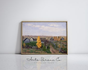 Rustic Fall Landscape Art Print VINTAGE Wall Art Autumn Home Decor Fall Farmhouse Wall Decor PRINTABLE Wall Art