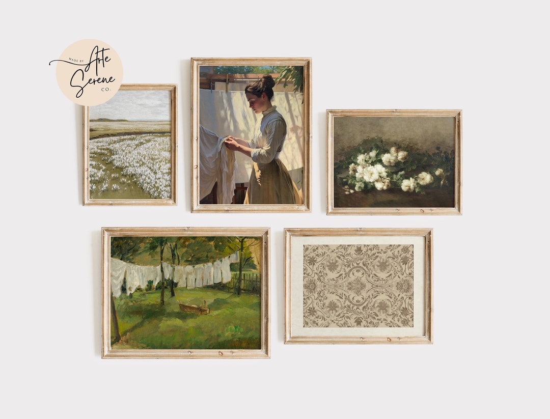VINTAGE Laundry Room Wall Art Gallery Wall Set of 5 Printable Laundry ...