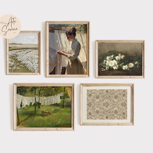 VINTAGE Laundry Room Wall Art Gallery Wall Set of 5 Printable Laundry Room Art Bundle Digital Download Farmhouse Art Prints
