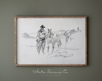 VINTAGE Southwestern Art Print Western Cowboy DIGITAL PRINTS Rustic Country Printable Wall Art Rustic Western Home Decor Cowboy Wall Art