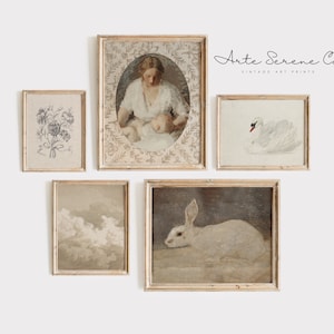 Nursery Art, Neutral Nursery Decor PRINTABLE Art Set of 5, Gender Neutral Nursery Prints, Vintage Nursery Wall Art, Farmhouse Nursery